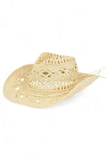 Crochet Straw Cowboy Hat