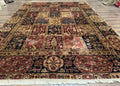 Indo Persian Rug 9x12, Bakhtiari Panel Design, Multicolor, Soft Wool Pile