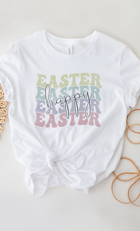 Pastel Happy Easter Echo Graphic Tee T-Shirt