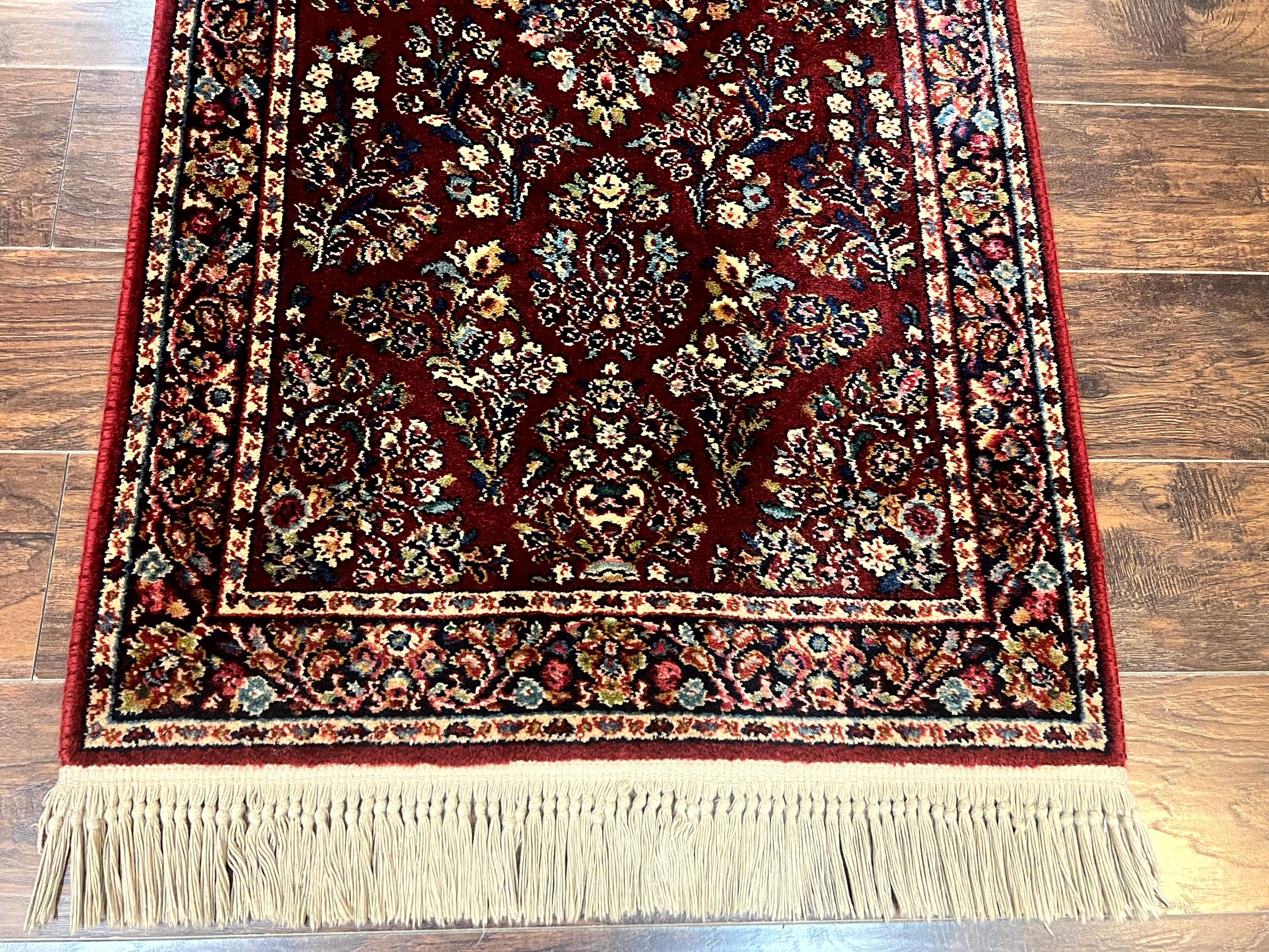 Karastan Rug 3x5 Red Sarouk #785, Small Karastan Wool Pile Rug, Original 700 Series, Discontinued Vintage Karastan Carpet