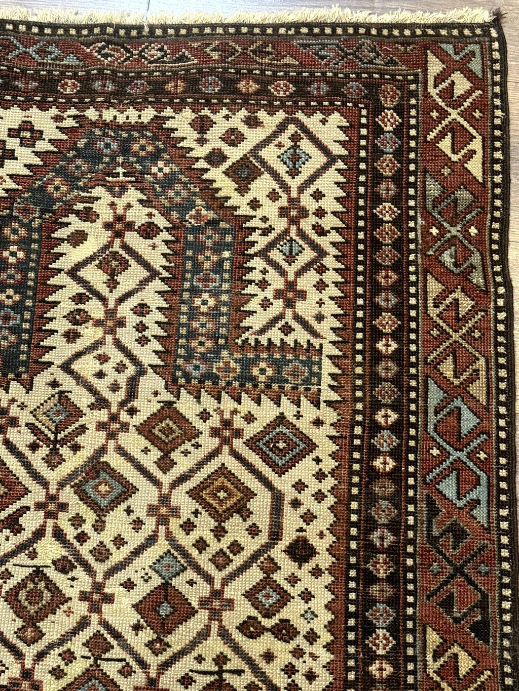 Antique Caucasian Shirvan Rug 3x5, Dagestan Prayer Rug, Collectible, Early 20th Century Rug