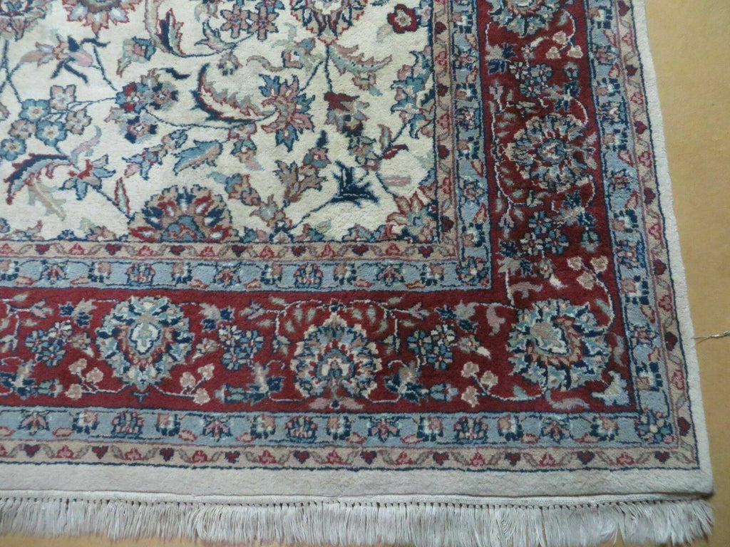 6' X 9' Vintage Handmade Fine Chinese Floral Oriental Wool Rug Carpet Beige
