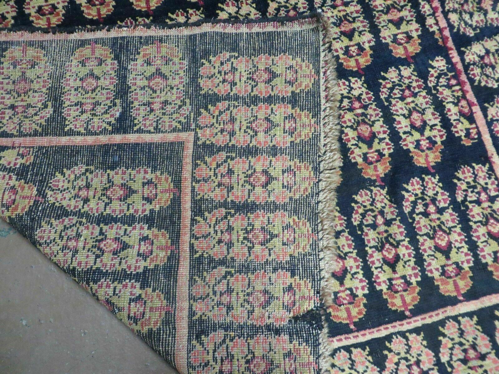 4' X 9' Antique Karabagh Caucasian Rug Handmade Wool Carpet Organic Dyes Nice