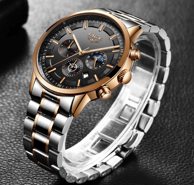 Men's Waterproof  Watch With Chronometers And Date Display Unique Design Perfect Gift
