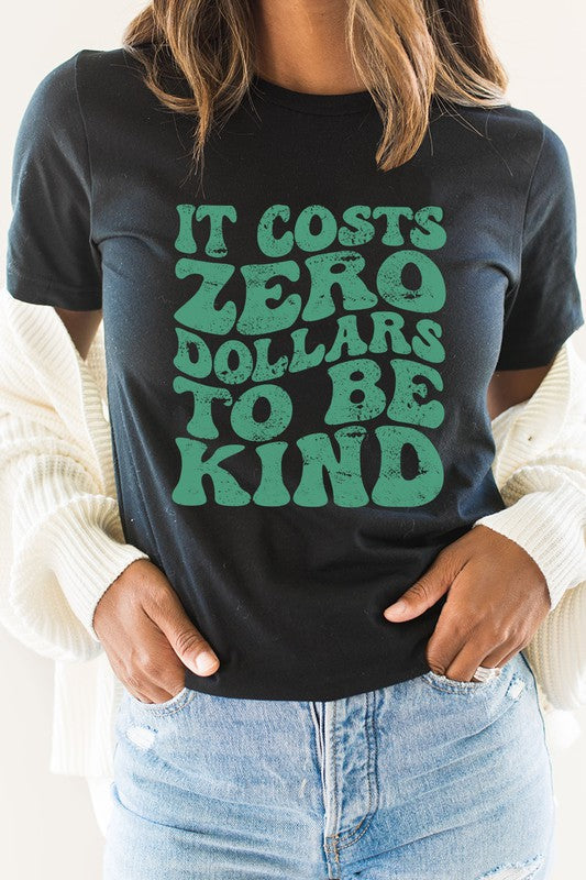 It Costs Zero Dollars To Be Kind Graphic Tee T-Shirt