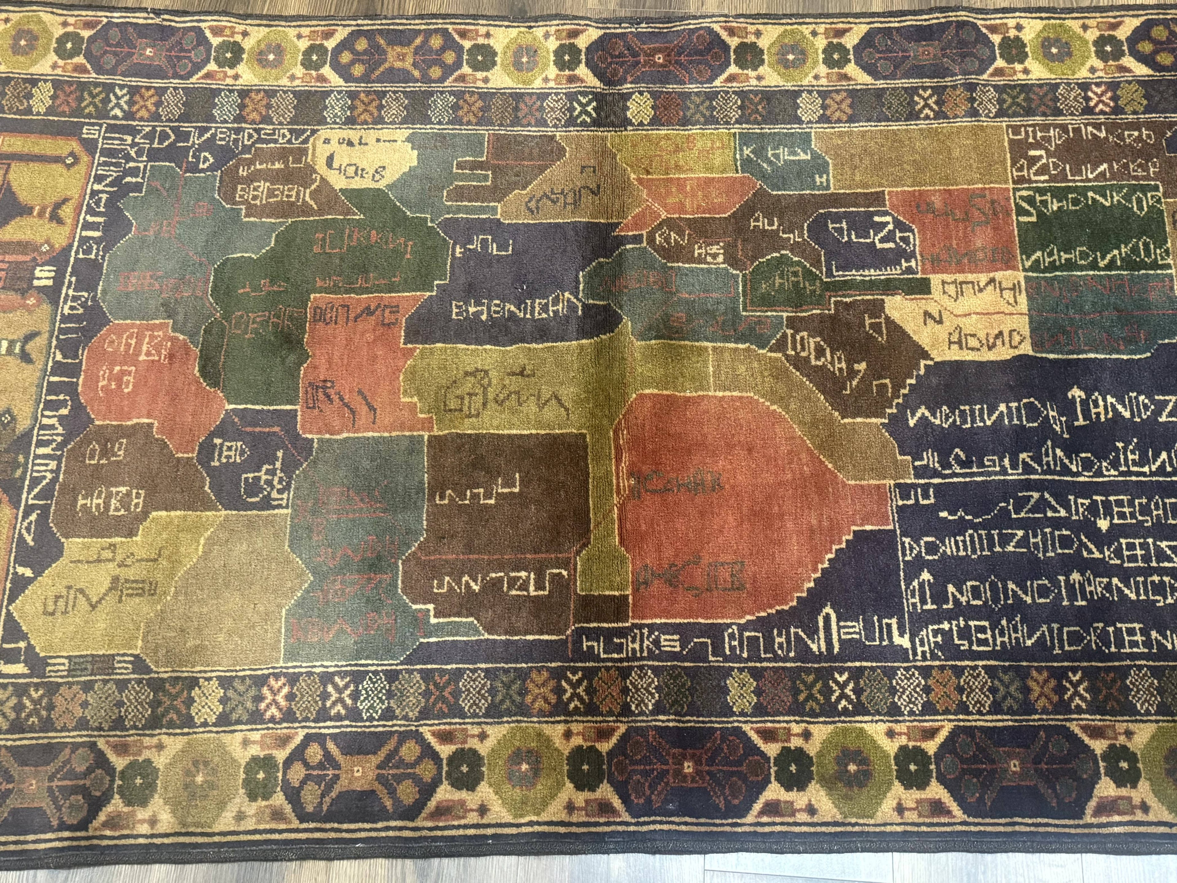 Afghan Rug 4x7, Map of Afghanistan, Tribal Rug, Balouch Rug, New