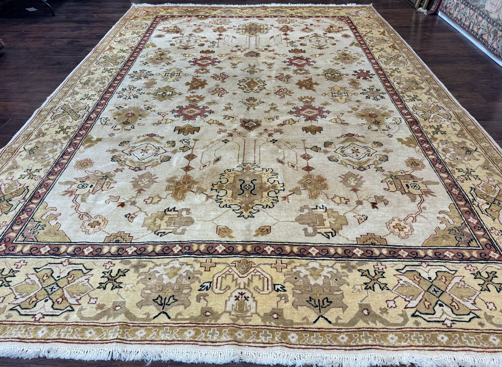Turkish Oushak Rug 9x12, Oat Color, Wool Carpet