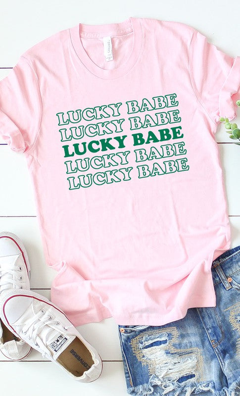 Retro Lucky Babe Graphic Tee T-Shirt