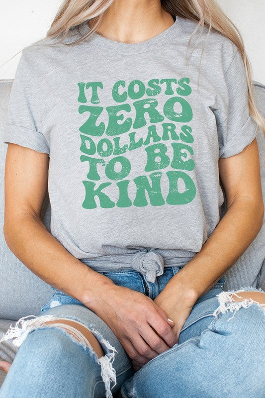 It Costs Zero Dollars To Be Kind Graphic Tee T-Shirt