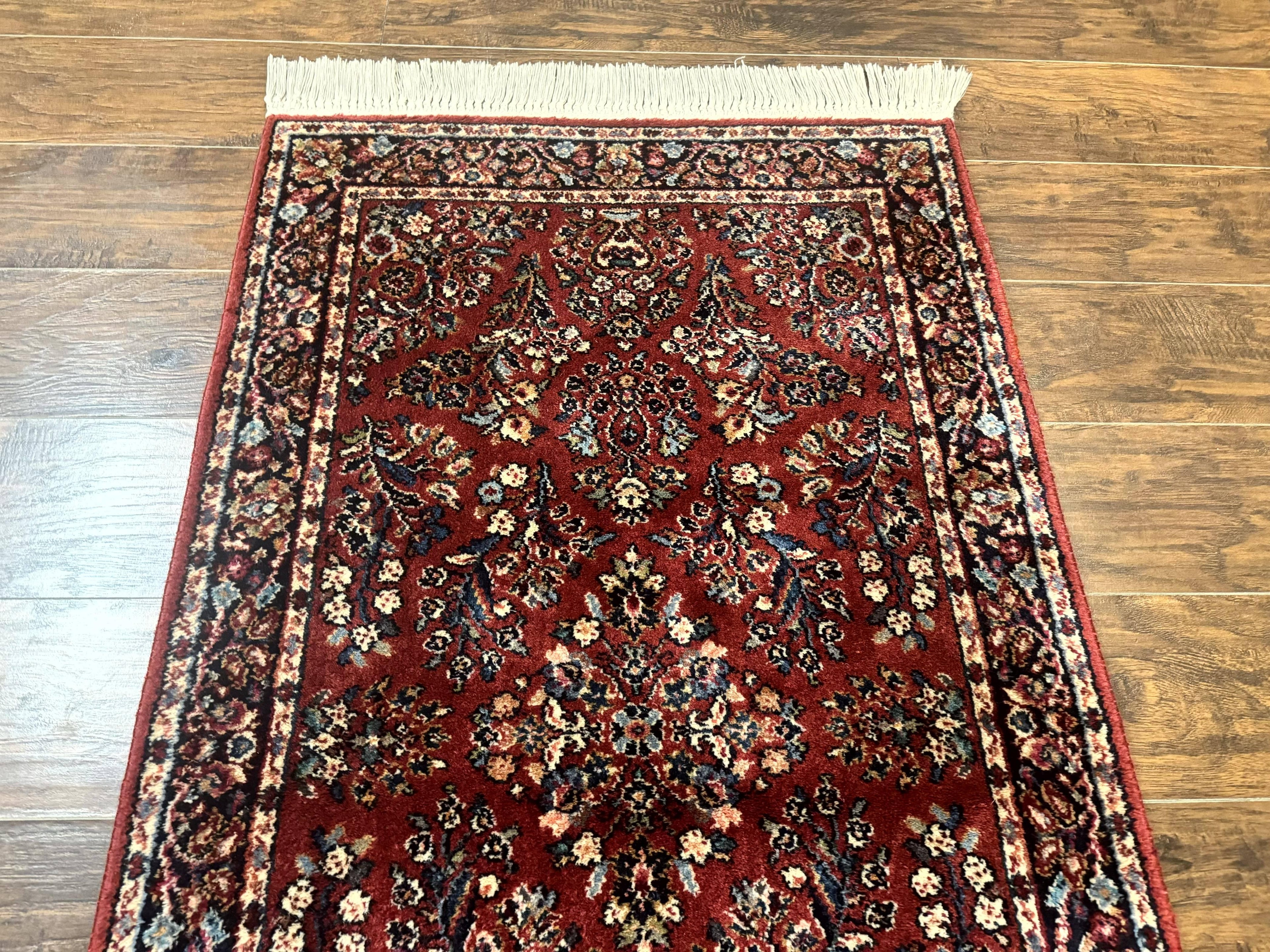 Karastan Rug 3x5 Red Sarouk #785, Karastan Wool Pile Rug, Original 700 Series, Discontinued Vintage Karastan Carpet