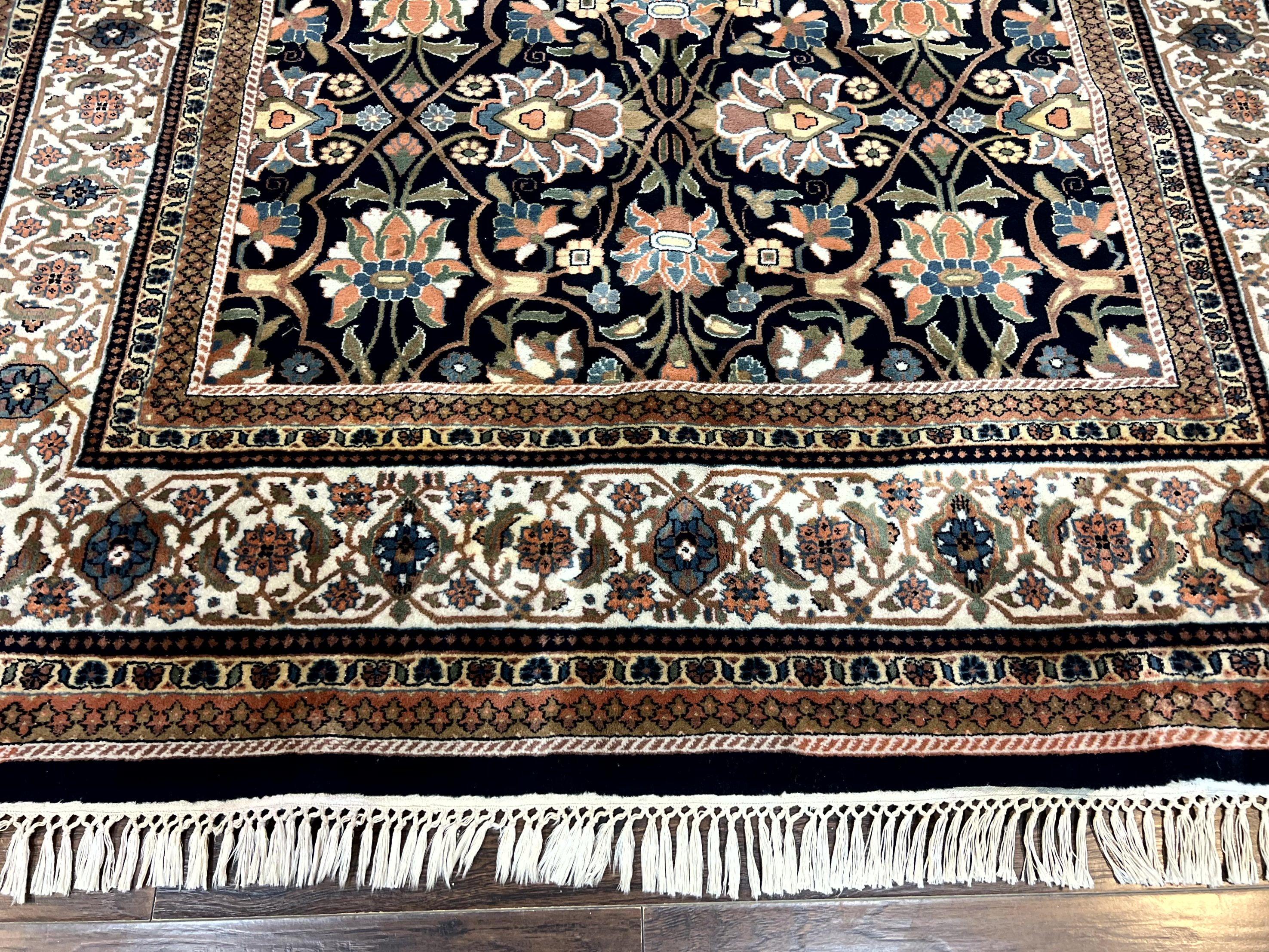 Indo Persian Bidjar Rug 6x10, Vintage Handmade Wool Carpet, Allover Pattern