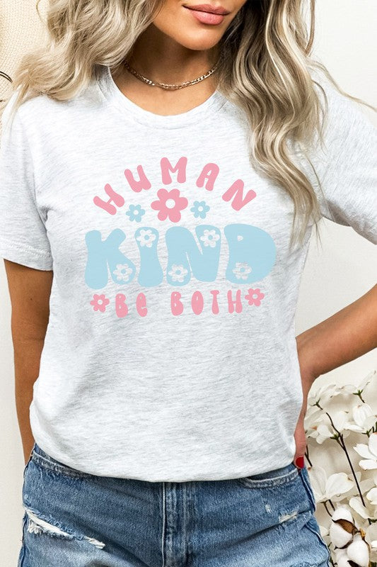 Human Kind Be Both Spring Floral Graphic Tee T-Shirt