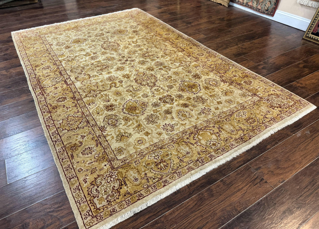 Turkish Oushak Rug 6x9, Vintage, Beige