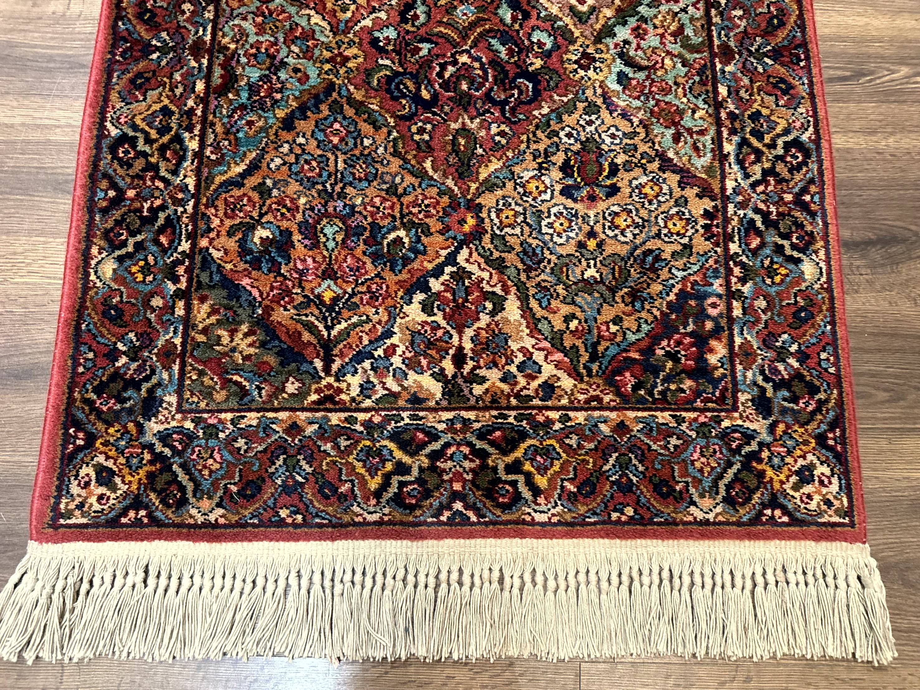 Karastan Rug 3x5 Multicolor Panel Kirman #717, Original 700 Series, Wool Pile, Discontinued