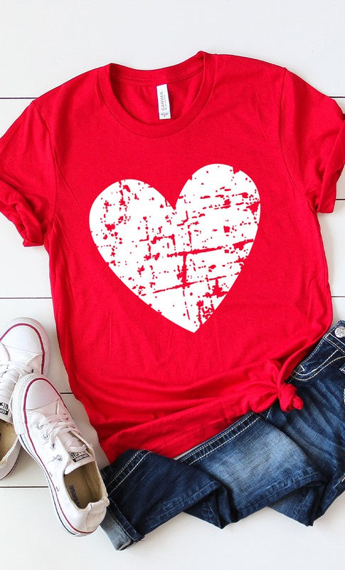 Distressed Heart Graphic Tee T-Shirt PLUS