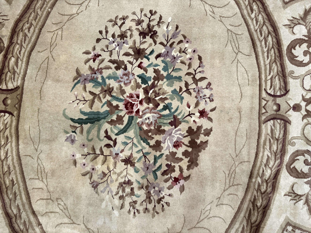 Palace Size Aubusson Rug 12x18, Extra Large, French European Carpet, Soft Wool Pile, Elegant