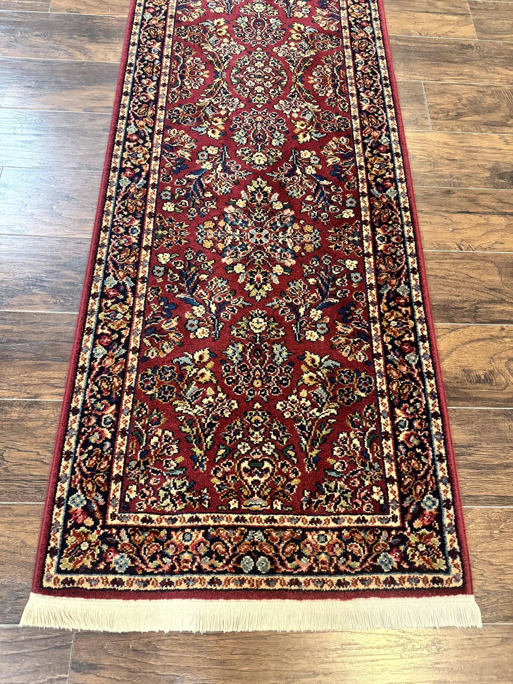 Karastan Runner Rug 2.6 x 8.6, Red Sarouk #785, Original 700 Series, Wool Karastan Runner Rug, Rare