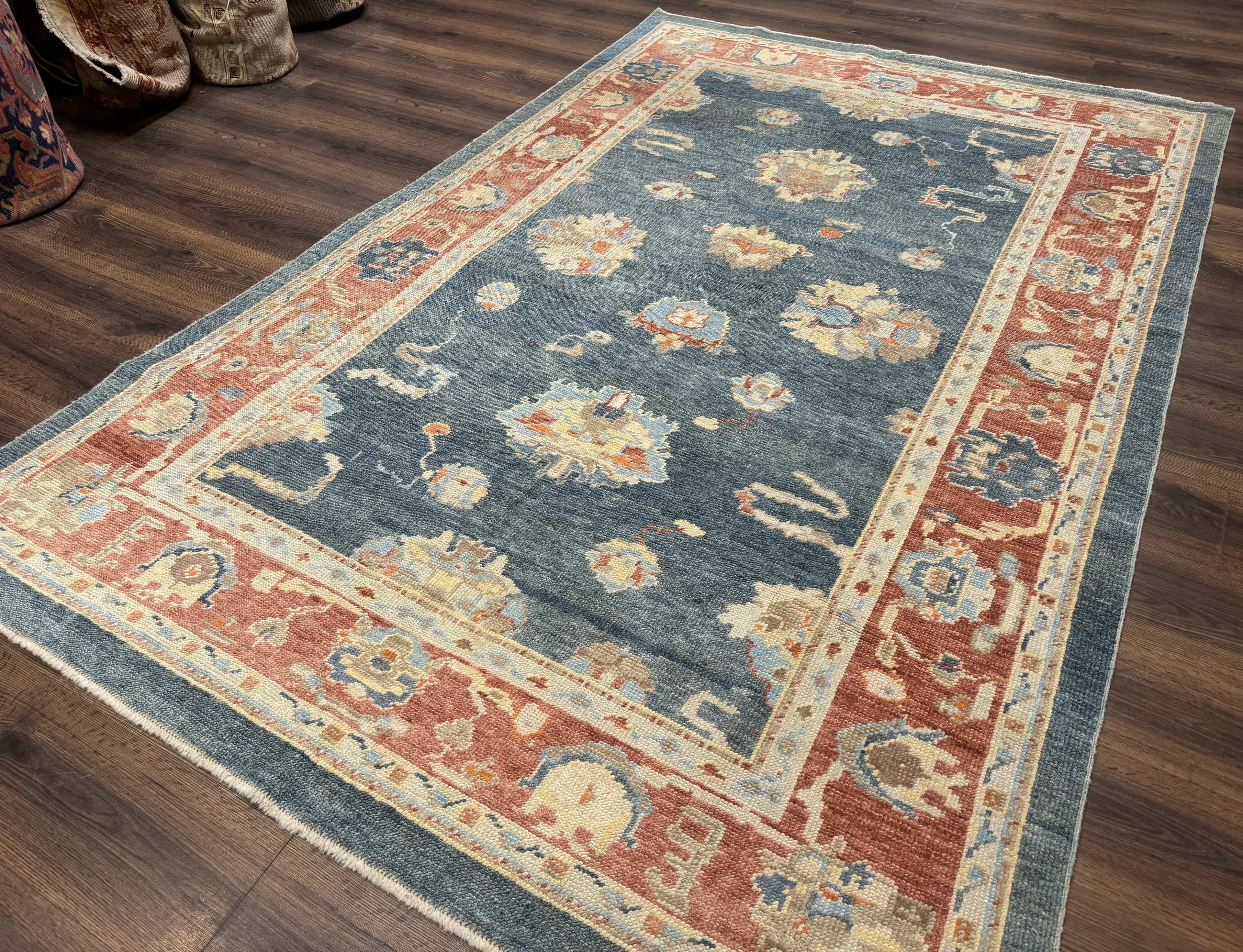 Turkish Oushak Rug 6x9, Sultanabad Carpet, Medium Size Oriental Rug
