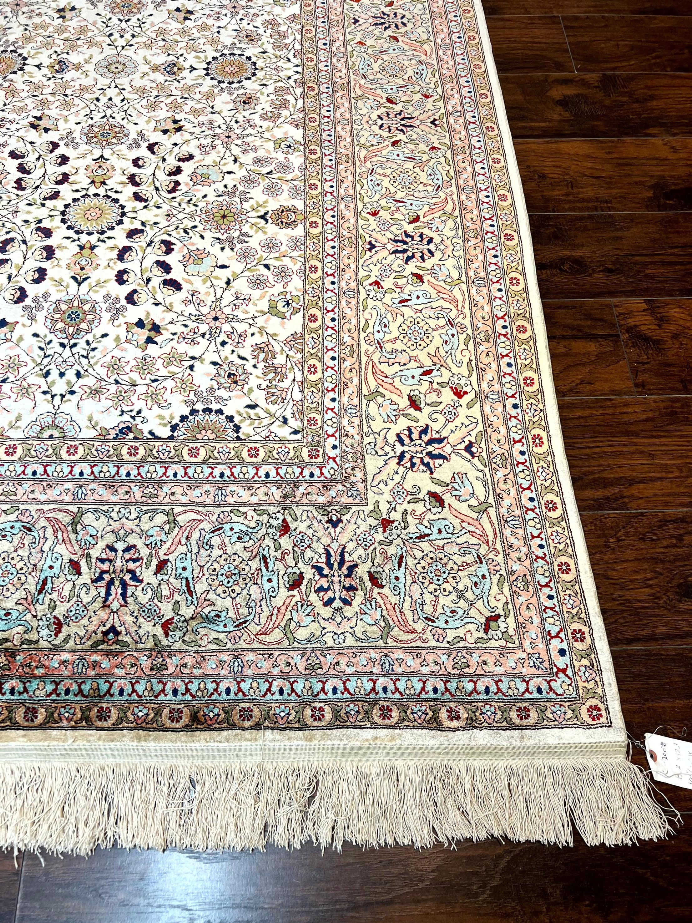 Wonderful Turkish Silk Rug 8x12, Handmade, Fine 320 KPSI