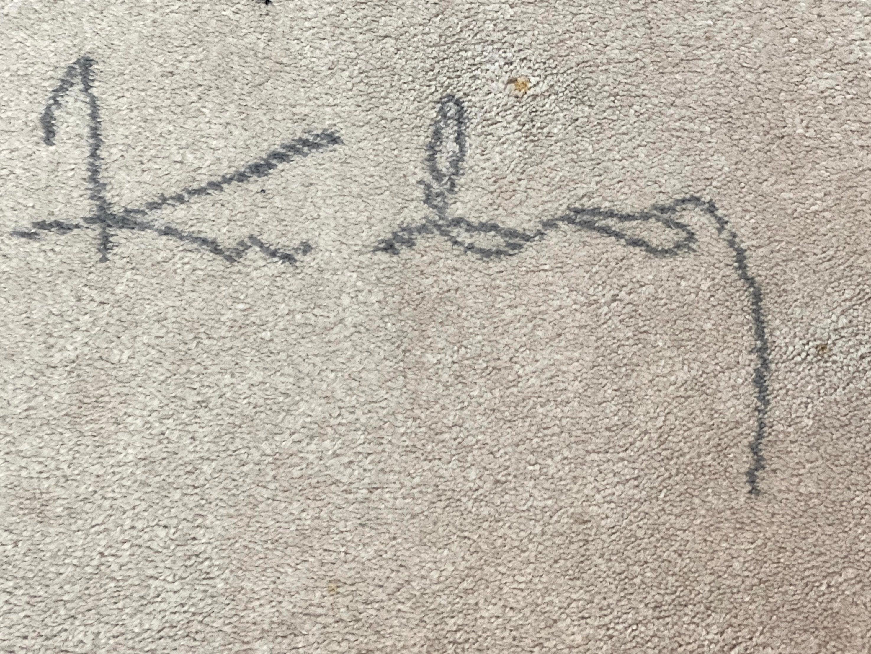 Danish Rya Shag Rug 6x9, EGE Axminster Carpet, Ivory, Modern Abstract Rug, Signed by Designer