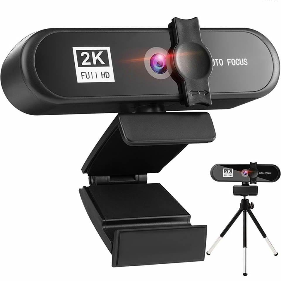 2K 4K Pc Webcam With Gift Tripod Autofocus Usb Web Camera Laptop Mini Camera 1080P with Microphone For Full Widescreen Laptop USB Webcams Privacy Shutter Tripod Desktop Notebook Webcam Video Calling Recording Webcam