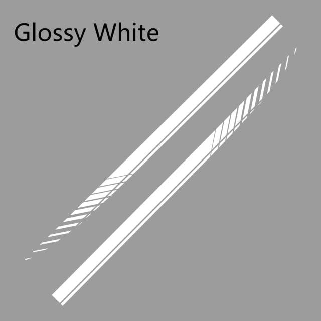 2PCS Universal Car Side Skirt Decal Stickers Body Side Sports Racing Stripe Car Side Stripes Universal Racing Sticker Decals Side Stripe Skirts Stickers Body Side Graphics Vinyl Sticker Decals Racing Sport Automobiles Body Wrap Car Accessories