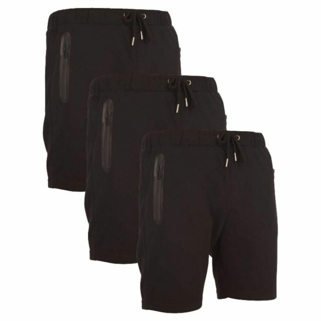 3-Pack: Men's French Terry Shorts with Zippered Pockets