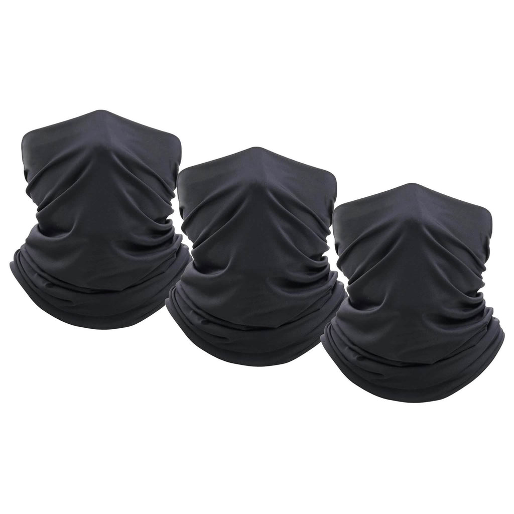 3-Pack: Moisture Wicking Breathable Stretch Gaiter Neck Face Mask