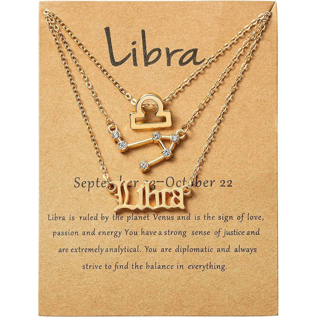 3-Piece: Constellation Zodiac Layer Necklaces
