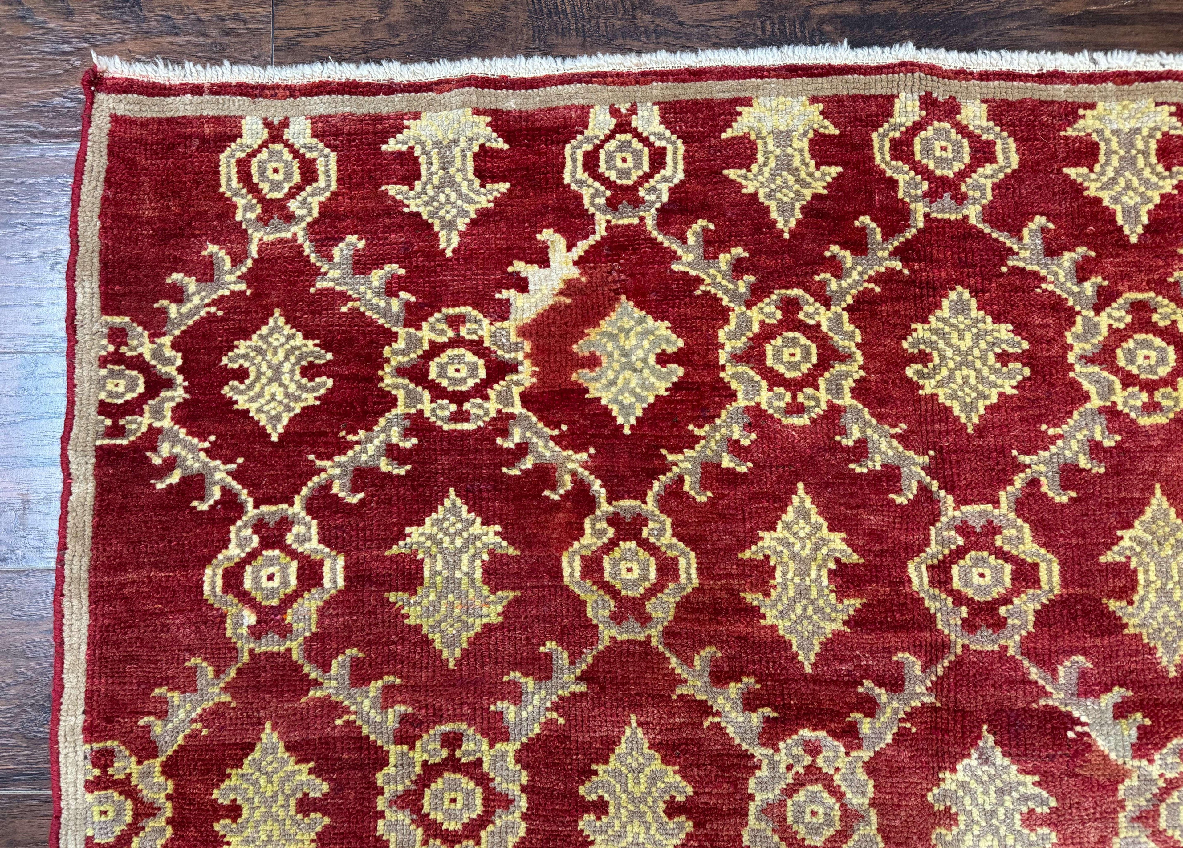 Modern Turkish Oushak Rug 5x8, Brick Red