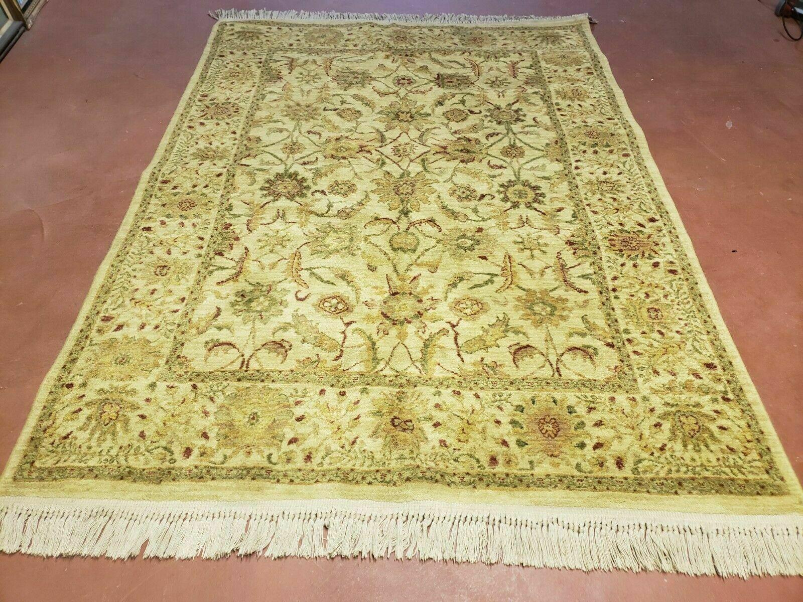 Belgium Power Loomed Rug 5x7, Vintage Oriental Wool Carpet, Beige