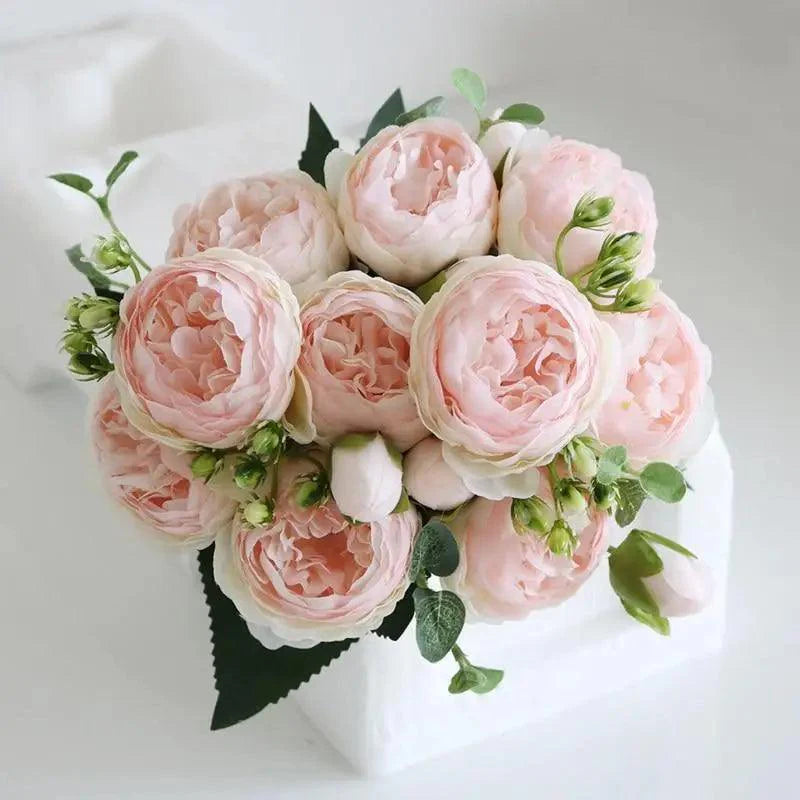 30cm Artificial Silk Peony Flowers Bouquet for Home Decoration -  Faux Christmas Flowers & Wedding Flowers