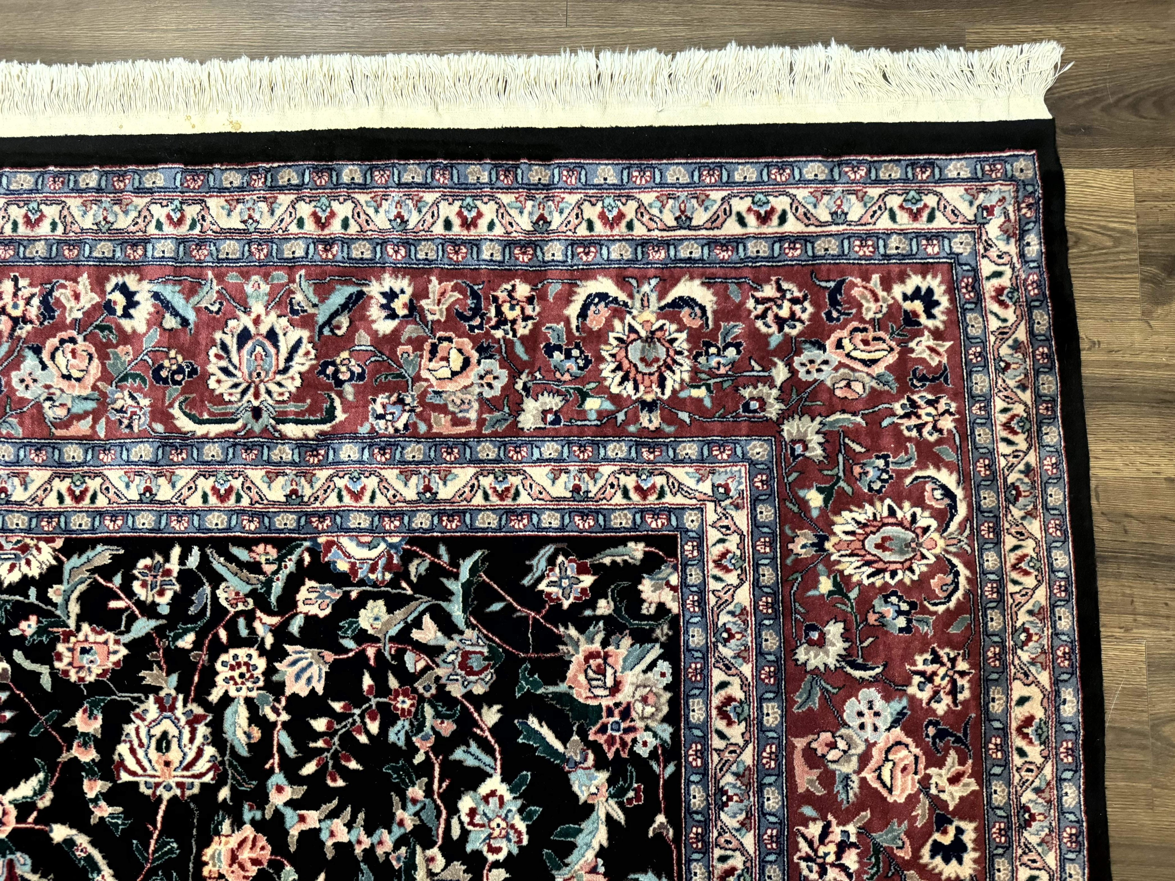 Large Sino Persian Rug 10x15, Floral Allover, Hand Knotted Wool Carpet, Fine