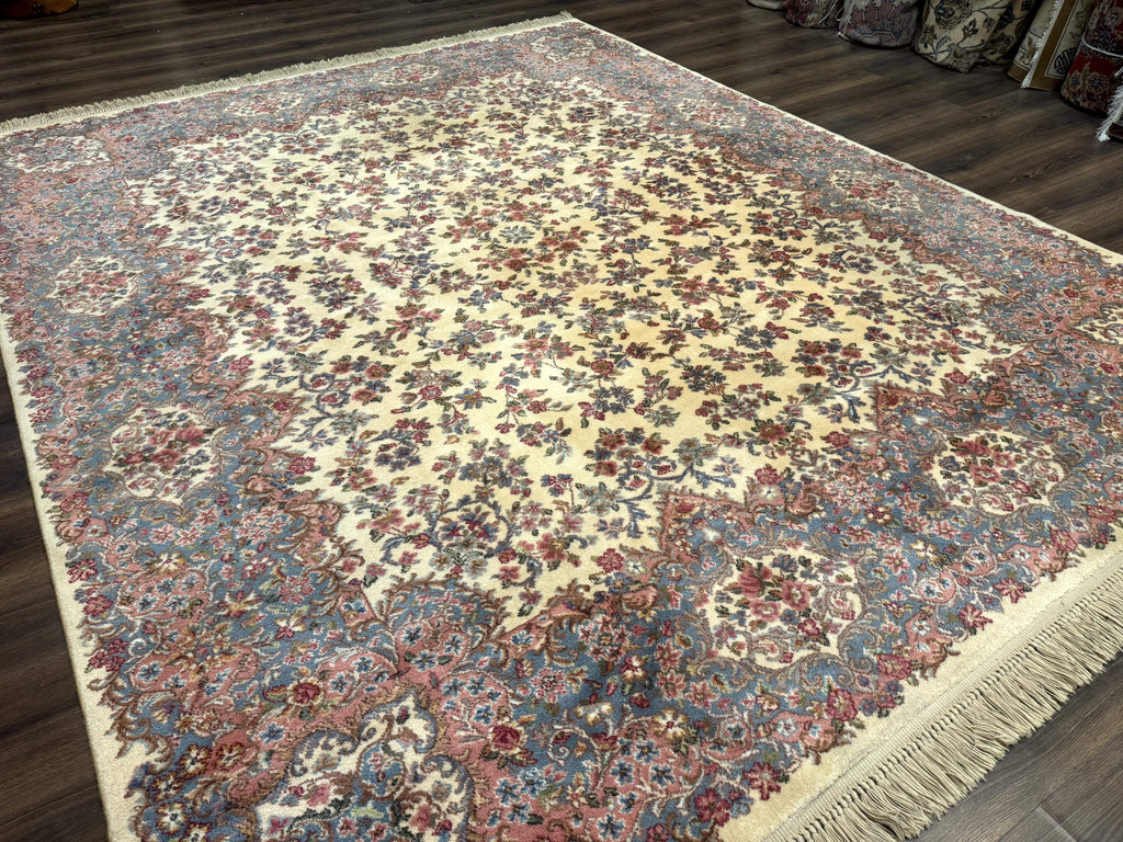 8.8 x 10.6 Karastan Kirman Rug #788, Wool Vintage Discontinued Floral Carpet