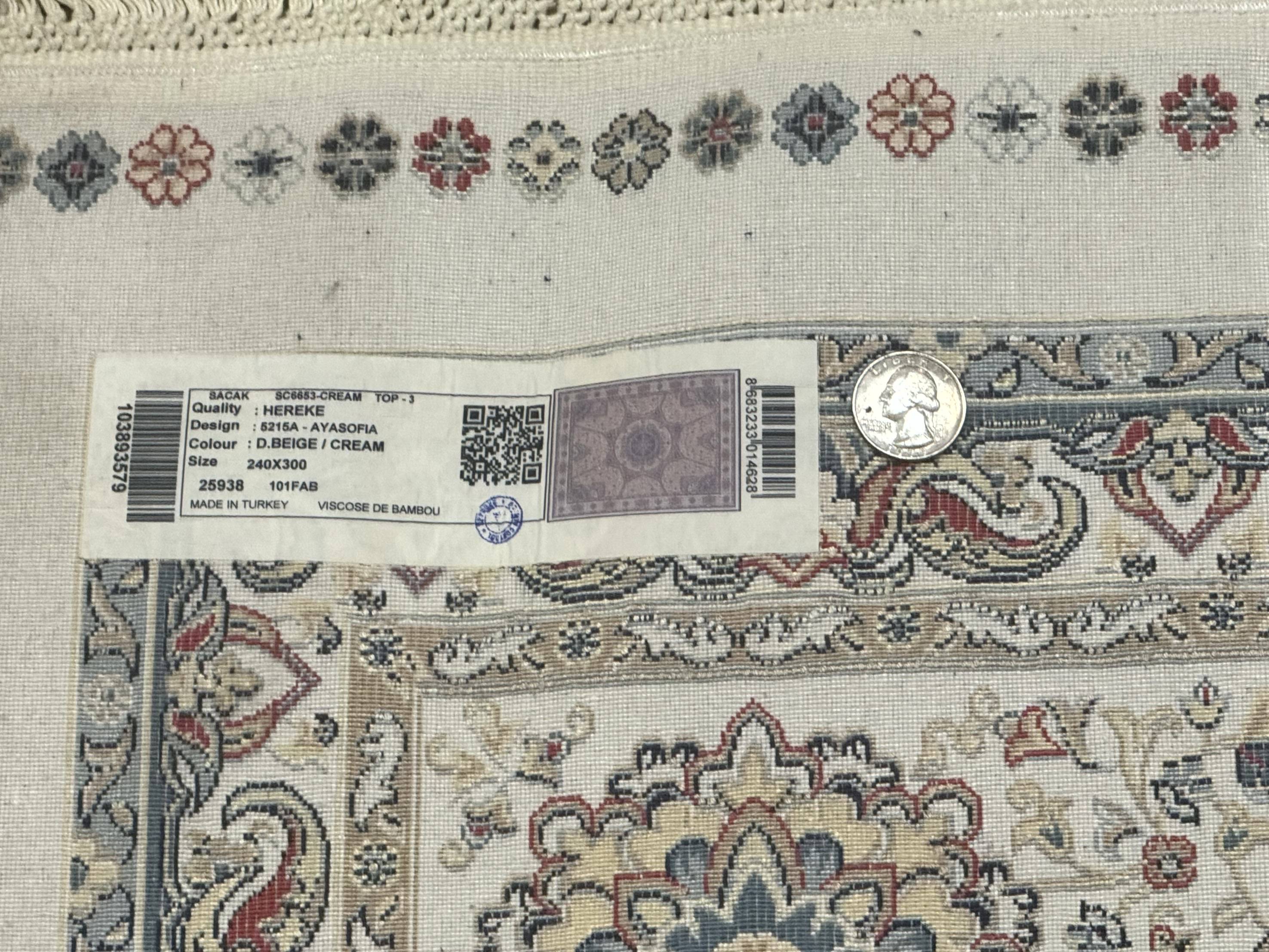 Turkish Silk Rug 8x10, Dome Design, Hereke Carpet, Bamboo Silk, New