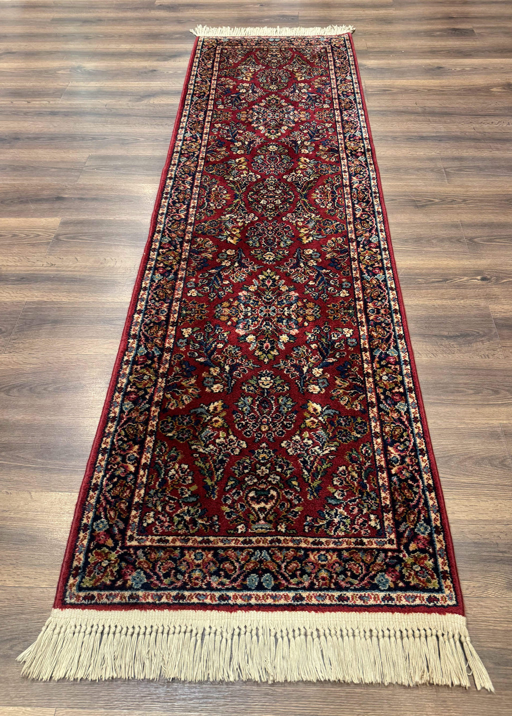 Karastan Runner Rug 2.6 x 8.6, Red Sarouk #785, Original 700 Series, Wool, Rare