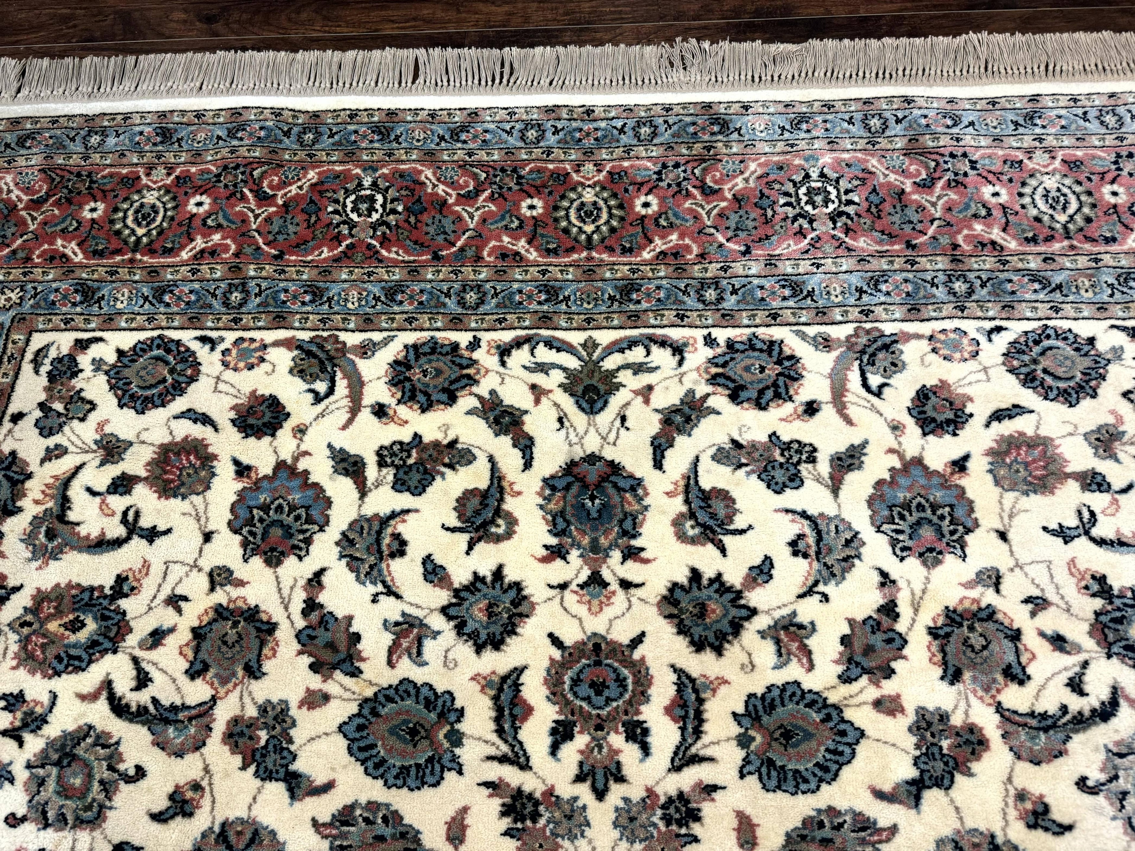 Karastan Rug 8.8 x 12, Ivory Rose Kashan #768, Wool Pile Karastan Carpet, Original 700 Series, Rare, Discontinued, Vintage