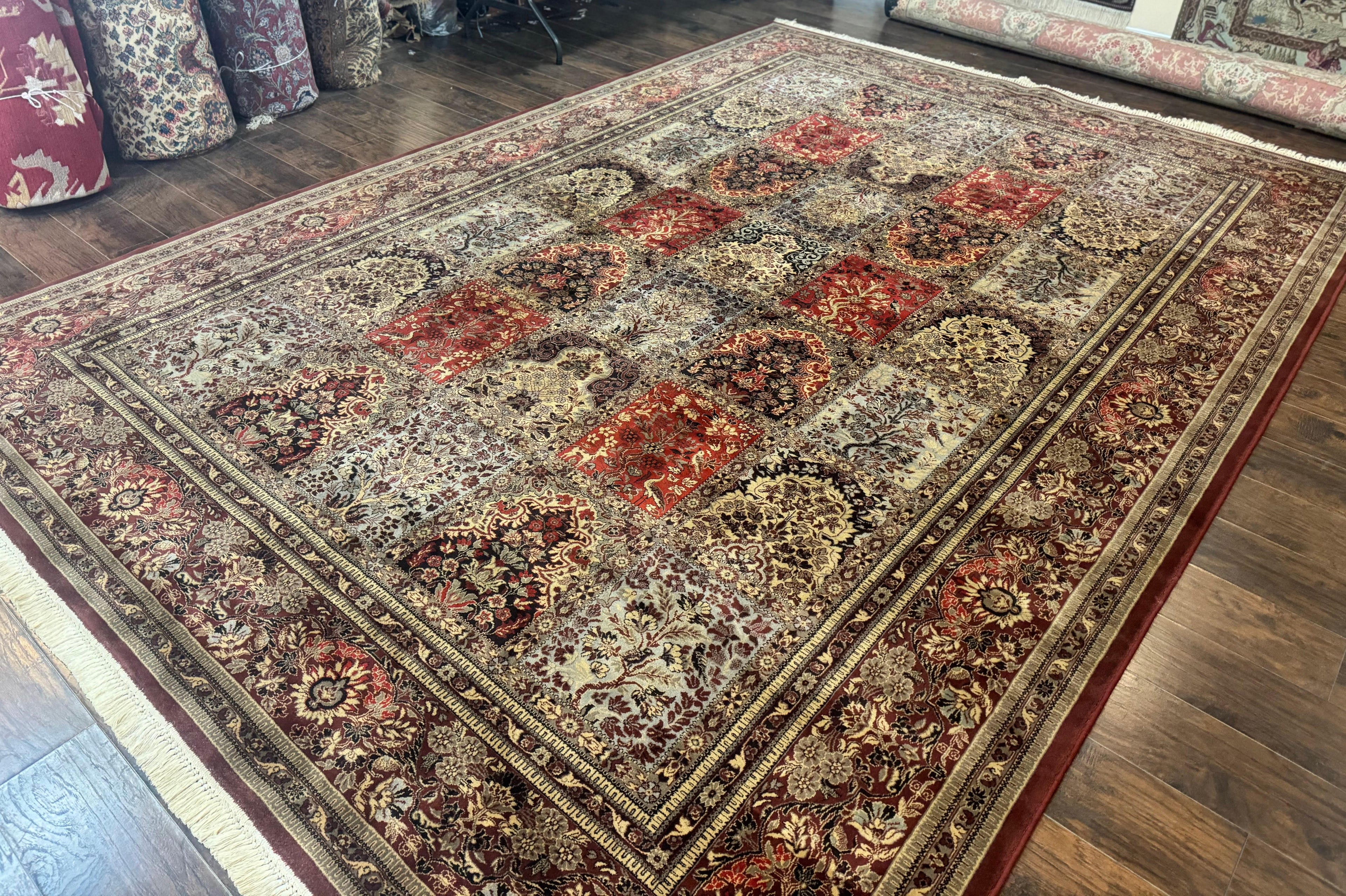 Couristan Rug 10x14, Belgium Power Loomed Carpet, Vintage Wool Oriental Rug, Multicolor Panel Design, 10 x 14 Room Sized Rug