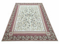 Aubusson Needlepoint Rug 9x12, Flatweave Carpet, Leaves, Wool, New, Handmade