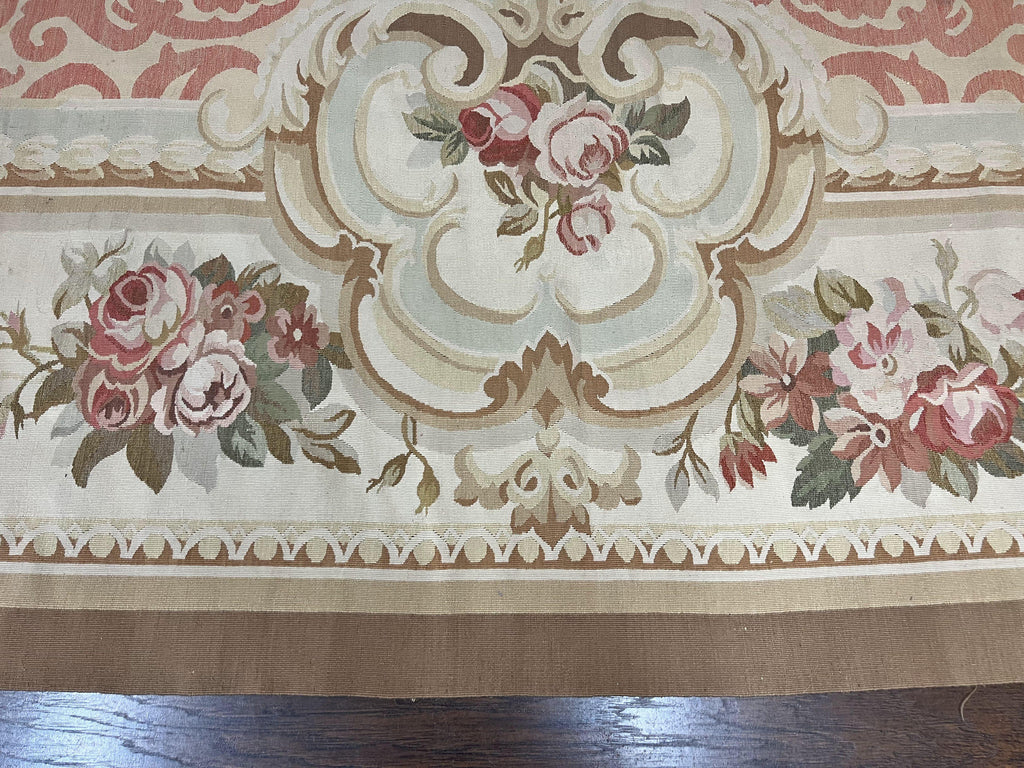 Aubusson Rug 10x14, Wool Handmade Vintage Carpet, Elegant French European Design Rug, Large Room Sized Aubusson Rug, Stark Carpet