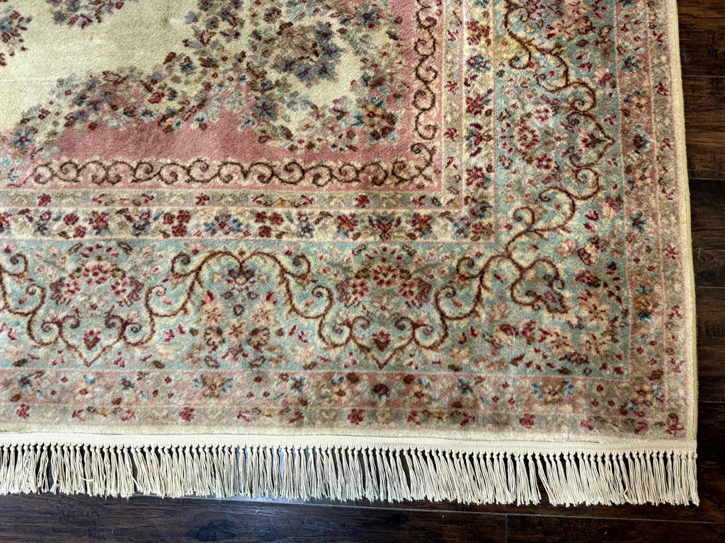 Karastan Rug 8.8 x 12, Pastel Ivory Kirman Rug #784, Wool Karastan Carpet, Original 700 Series, Vintage Karastan Area Rug, Discontinued