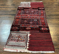 Persian Tribal Nomadic Saddle Cover Rug, Antique, Handmade, Wool, Red Ivory Black, Collectible, Shahsavan