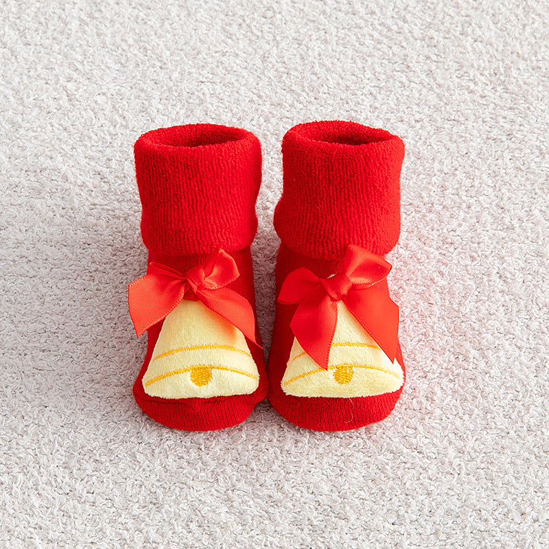 Baby Socks Christmas Anti Slip Short Socks for Baby Newborn Winter Warm Infant Cartoon Girls Boys