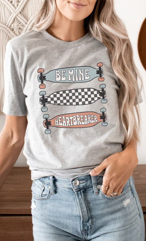 Be Mine Heartbreaker Skateboard Graphic Tee T-Shirt