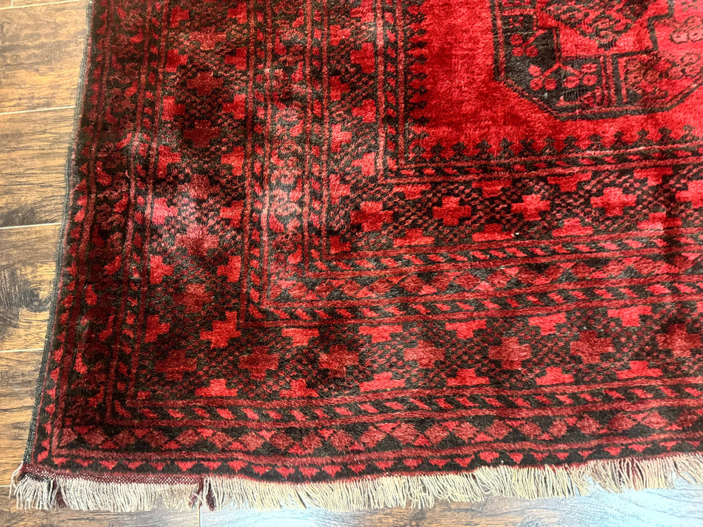 Afghan Turkoman Rug 9x10, Red Beshir Carpet, Tribal, Wool, Antique