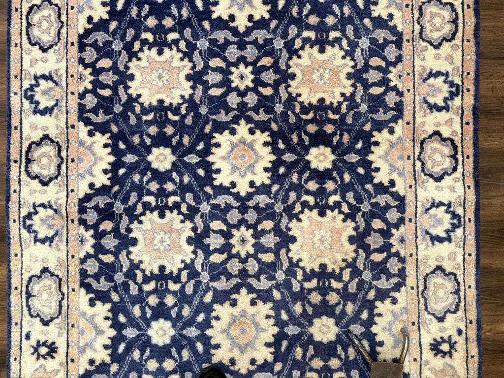 Blue and Beige Indian Rug, Indo Persian Carpet