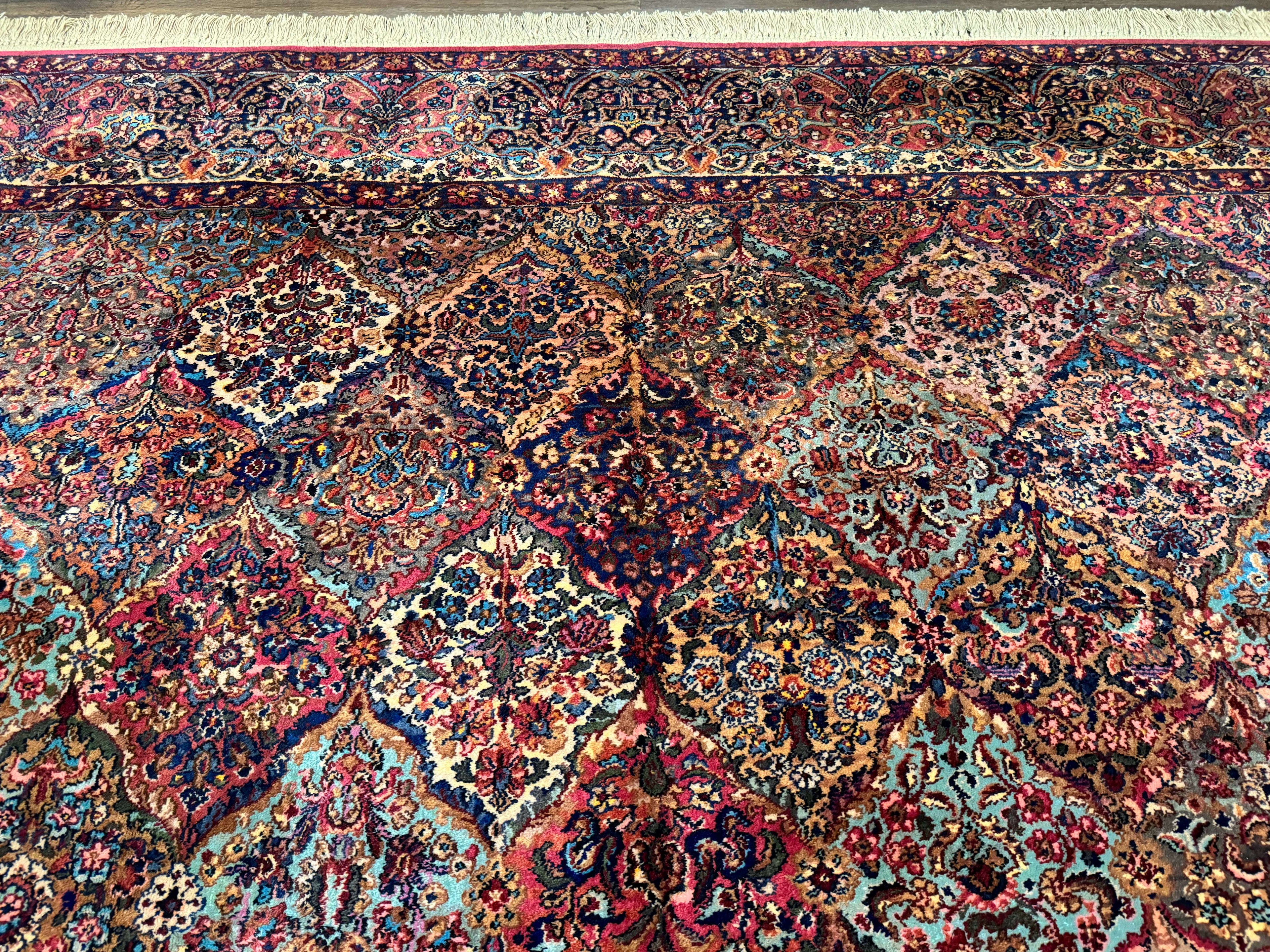 12x16 Karastan Multicolor Panel Kirman Rug #717, Rare Palace Size Wool Original 700 Series