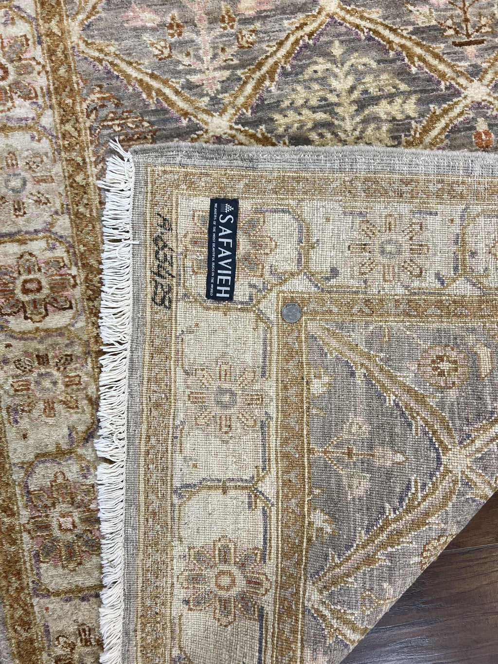 Pakistani Peshawar Rug 3.6 x 5, Safavieh Wool Handmade Hand Knotted Vintage Rug, Panel Design Oriental Carpet, Pair C