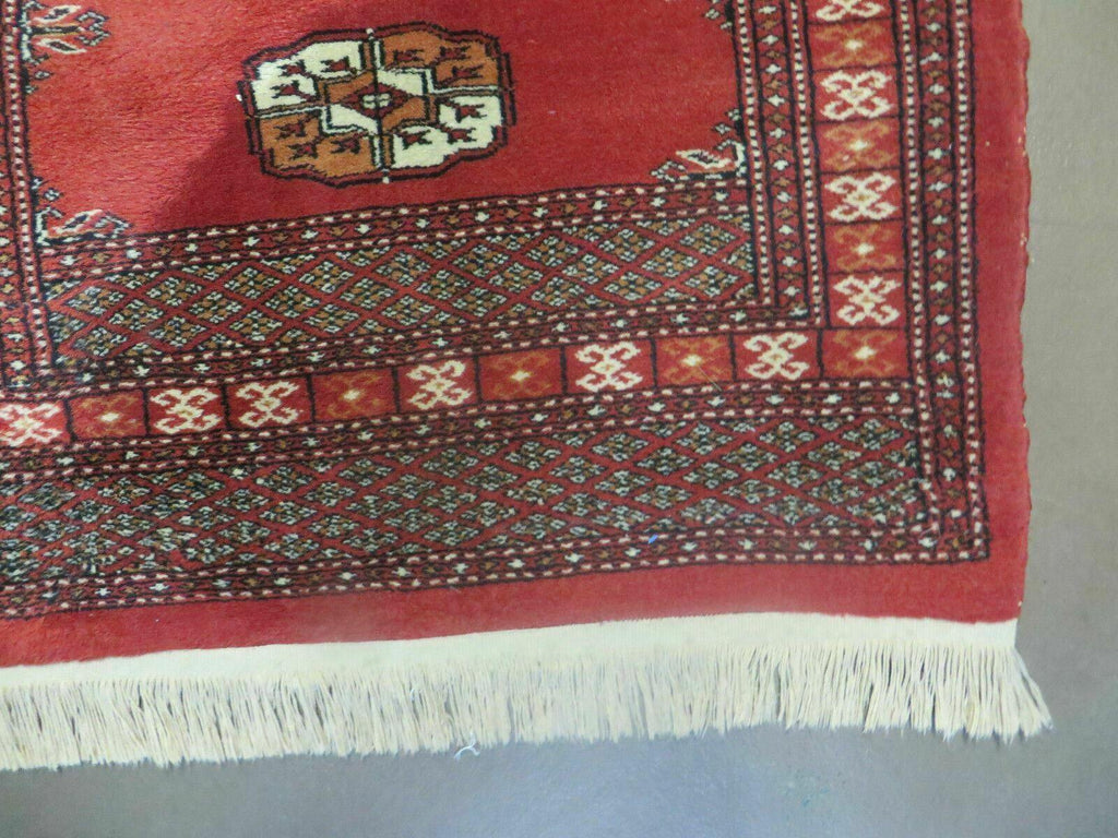2' 8" X 10' Vintage Handmade Bokhara Turkoman Pakistani Wool Runner Rug Nice