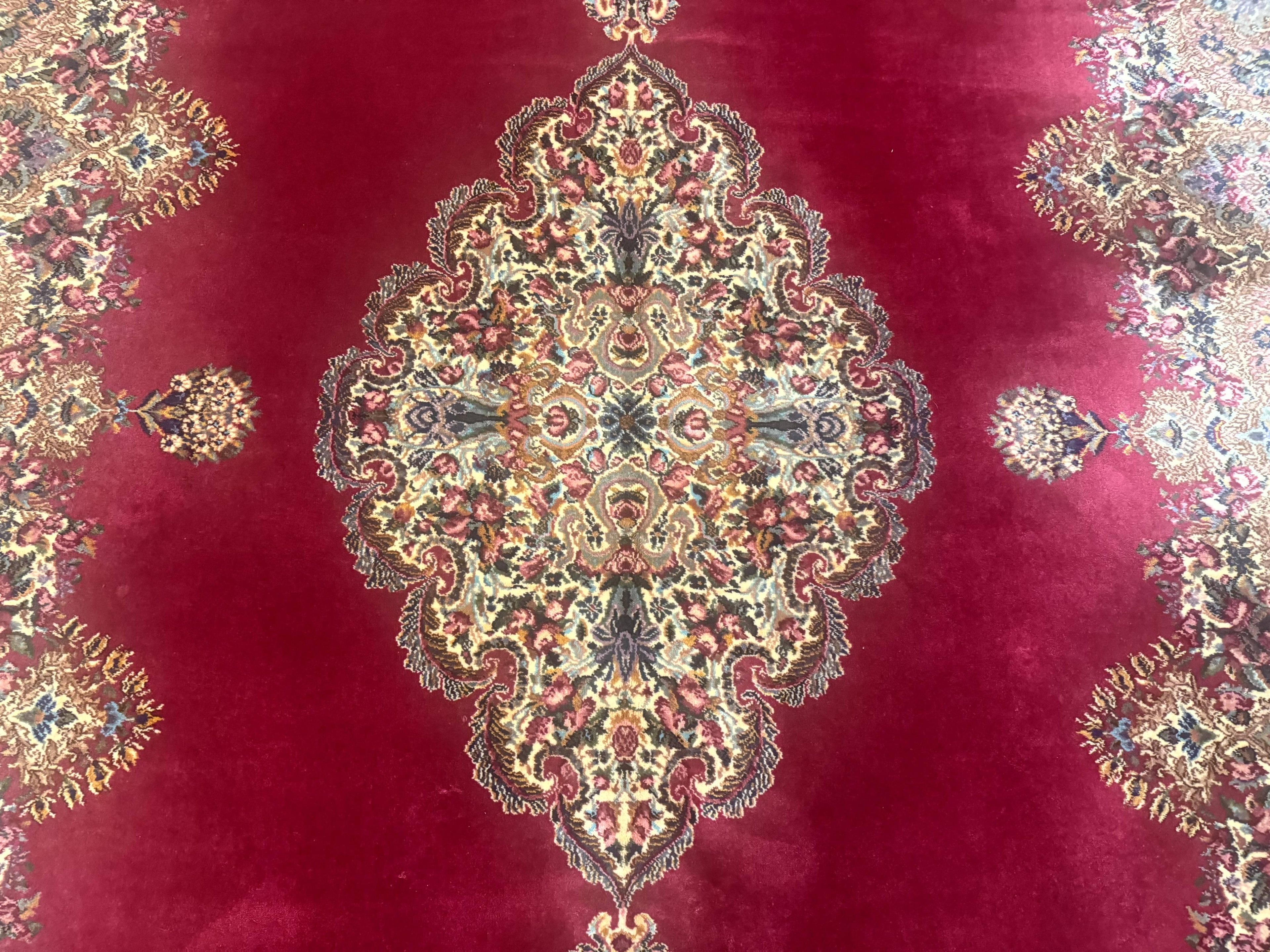 Karastan Rug 8.8 x12 Red Kirman #762, Original 700 Series, Vintage Karastan Carpet, Discontinued Karastan Rug, Karastan Wool Area Rug